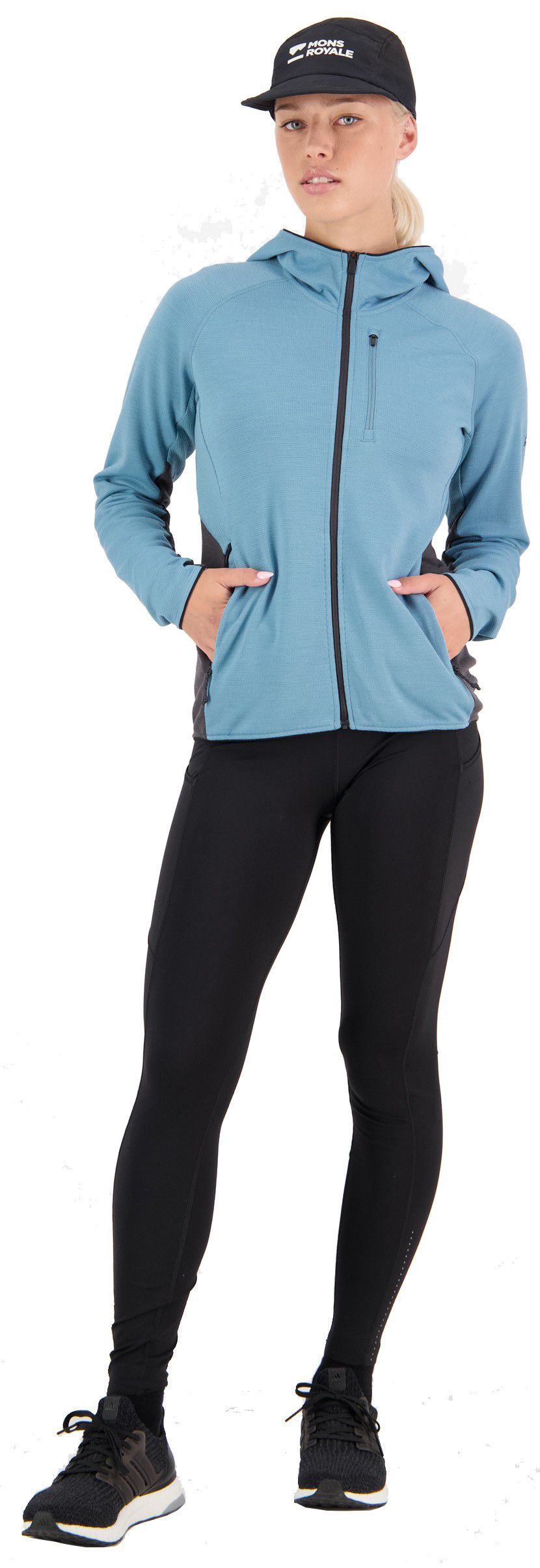 APPROACH Damen-Merino-Kapuzenjacke / ash blue/shale / L