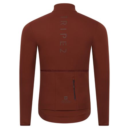 VELOZIP SUB Herren-Langarm-Merino-Trikot / brandy brown / M