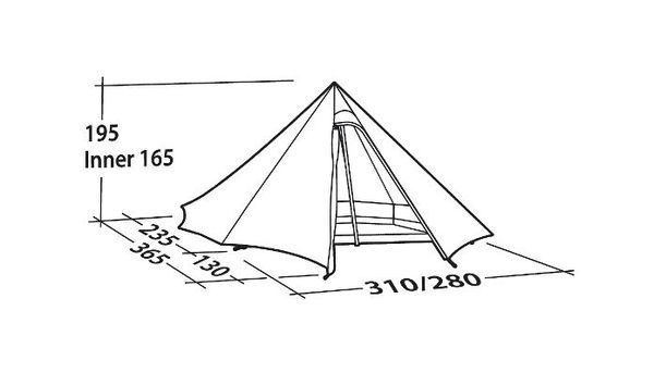 GREEN CONE, 4-Personen Zelt / Tipi / grün