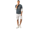 BICYCLE NOMAD BIO Herren-Kurzarm-Merino-Shirt / turbulence blue/vintage khaki melange / M