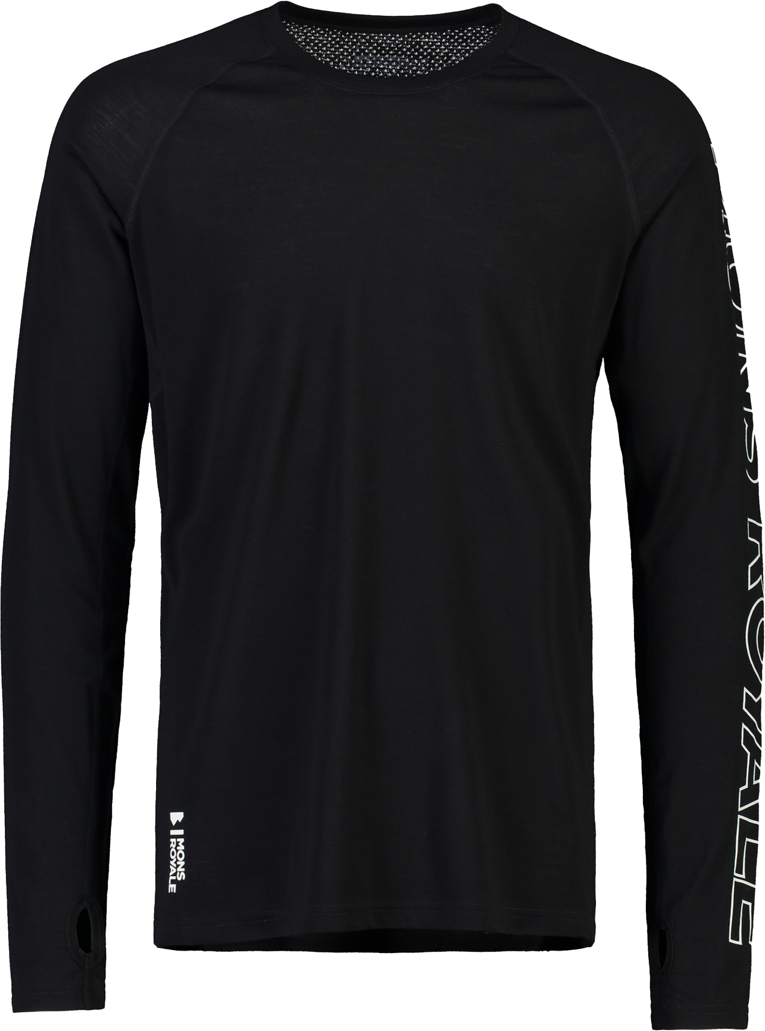 TEMPLE Herren-Merino-Langarmshirt / black / S