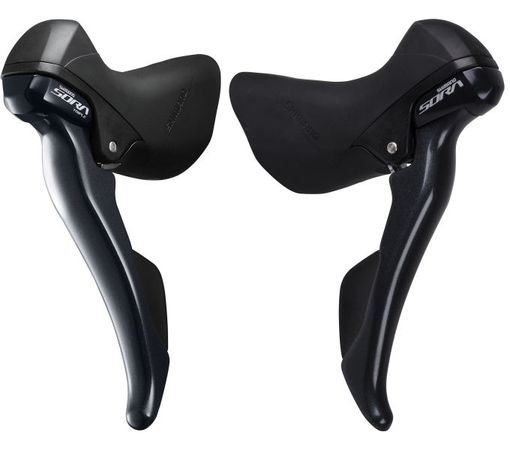 SORA 3000 Brems-/Schalthebel / schwarz / Paar, 3x9, mit Schalt-/Bremskabel, Schalt-/Bremshülle + Hülsen