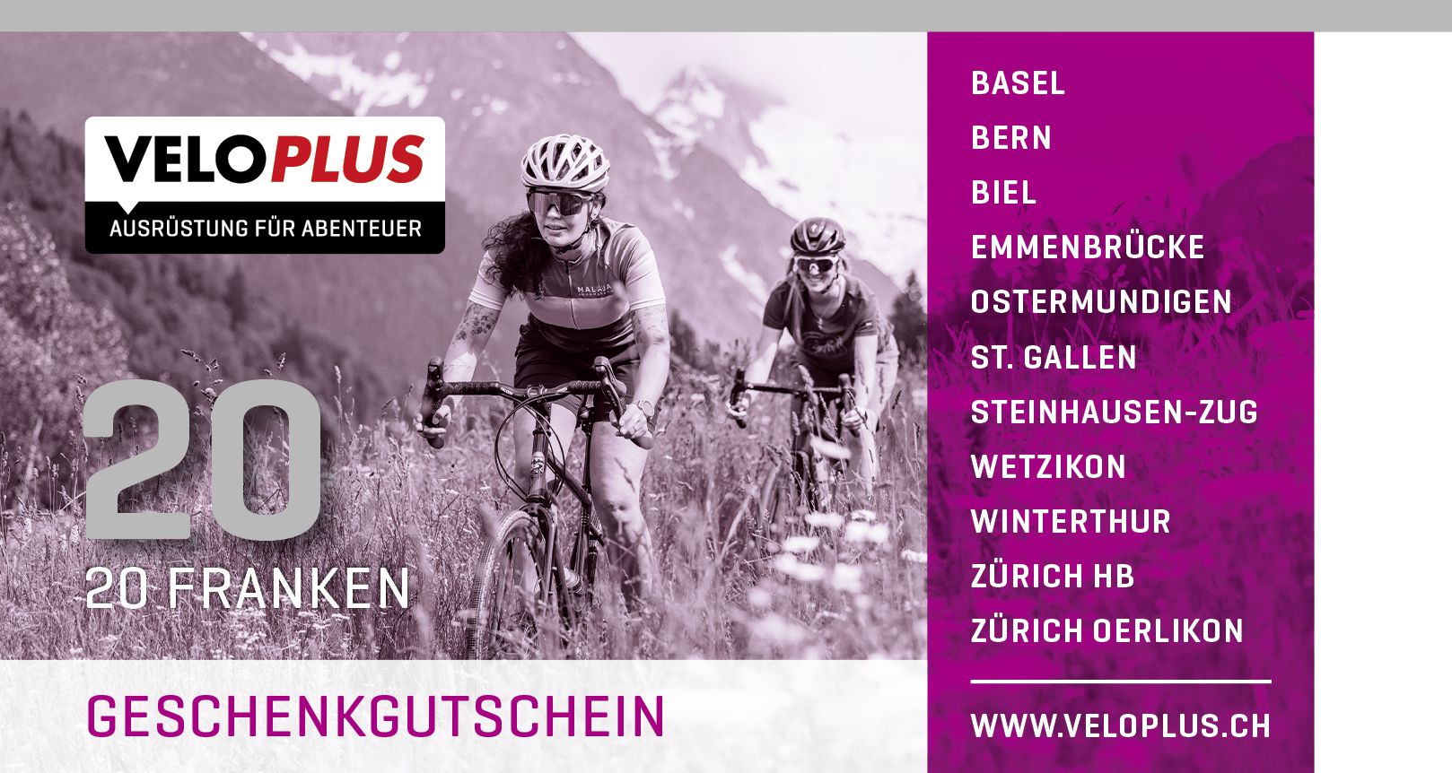 Geschenkgutscheine Fr. 10.- bis 100.- / CHF 10