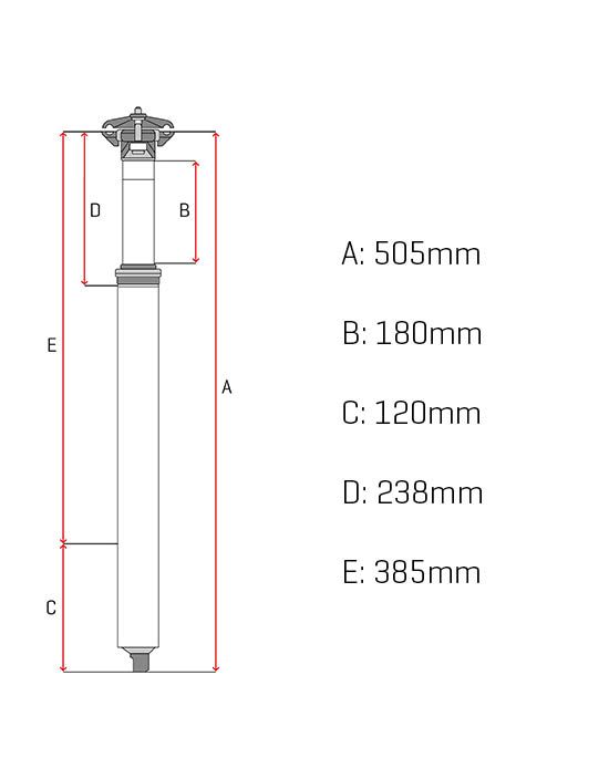RAGE CIRCUIT 31.6 Variostütze / schwarz / 180mm