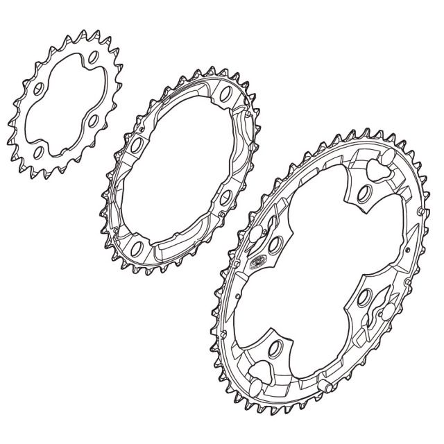 DEORE M532 4-Arm-Kettenblatt 9fach / silber / 36 Zähne