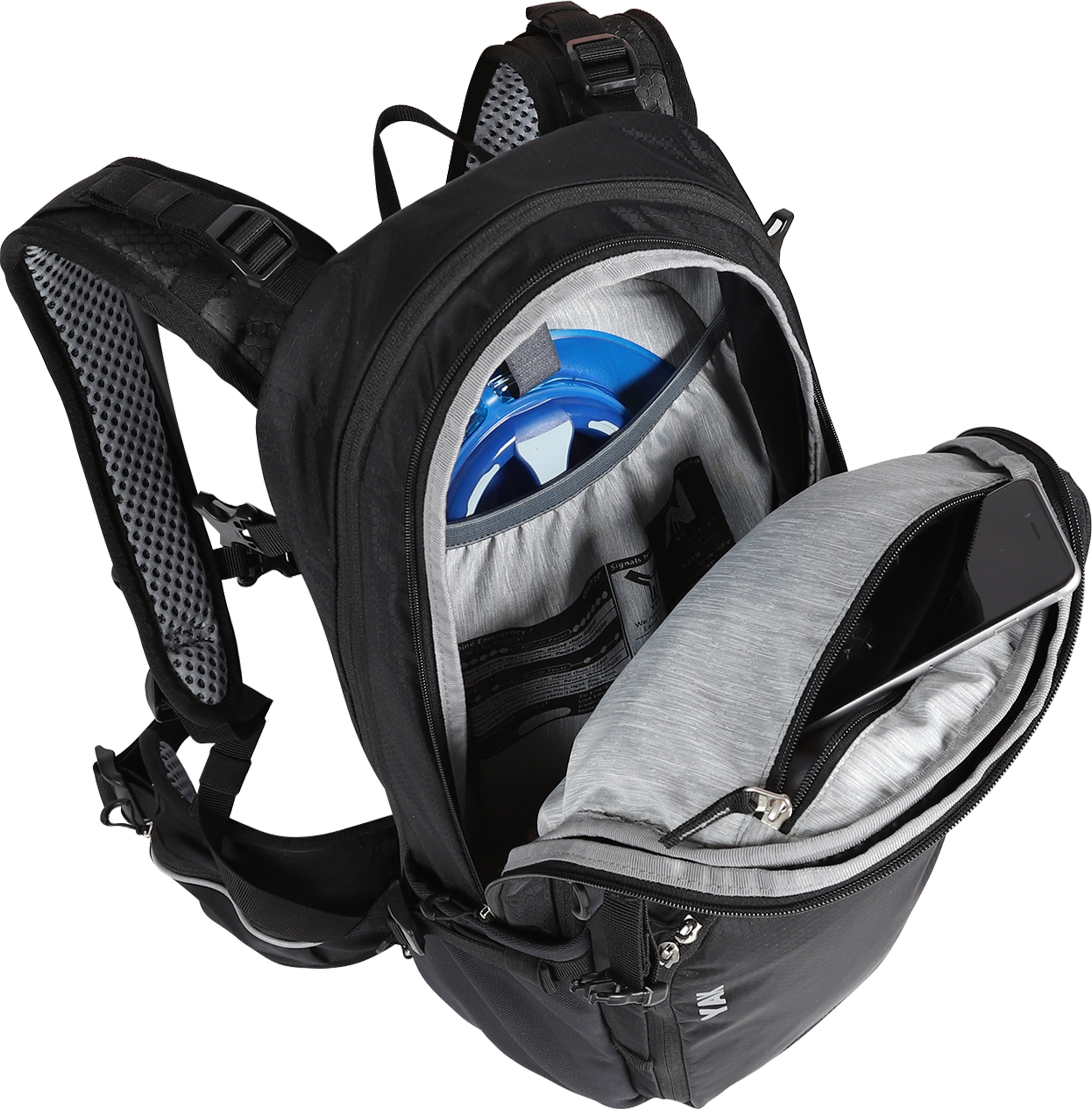YAK Rucksack 19 + 5 Liter / schwarz grau / 19+5L