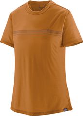 CAP COOL Damen-Merino-Kurzarmshirt / golden caramel (fitz roy fader) / XS