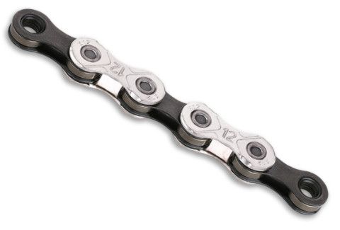X12 Kette für alle 12fach-Schaltsysteme von Shimano, SRAM, Campagnolo u.a. / silber/schwarz / 12-fach