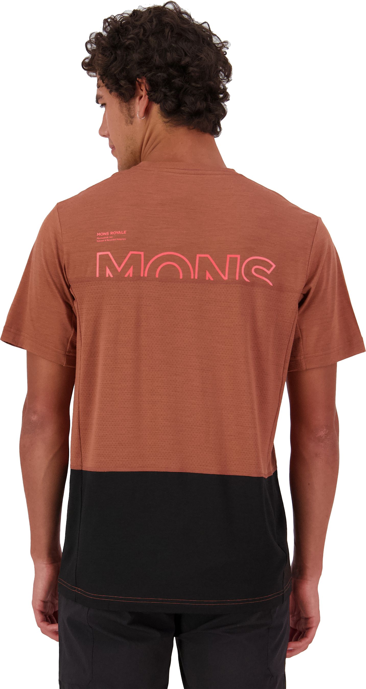 TARN Herren-Merino-Kurzarmshirt / cinnamon/black / XL