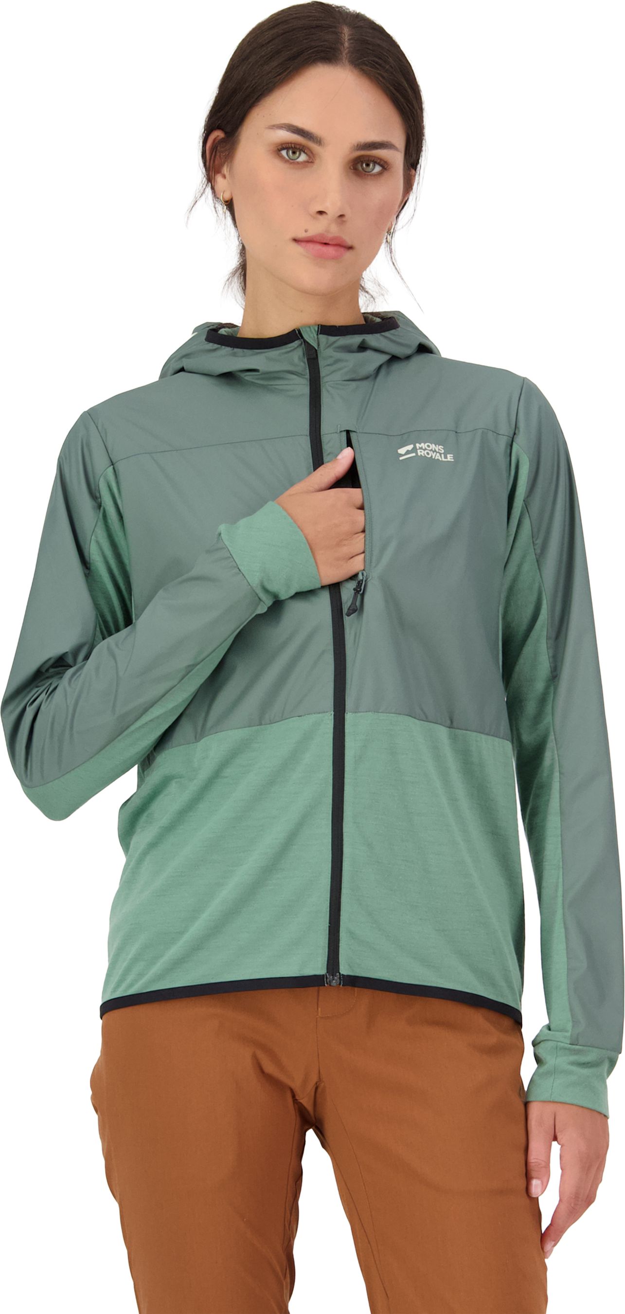 DIVERSION Damen-Merino-Windjacke / thyme/cypress / XL