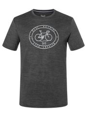 LA MAQUINA Herren-Kurzarm-Merino-Shirt / pirate grey melange / XXL