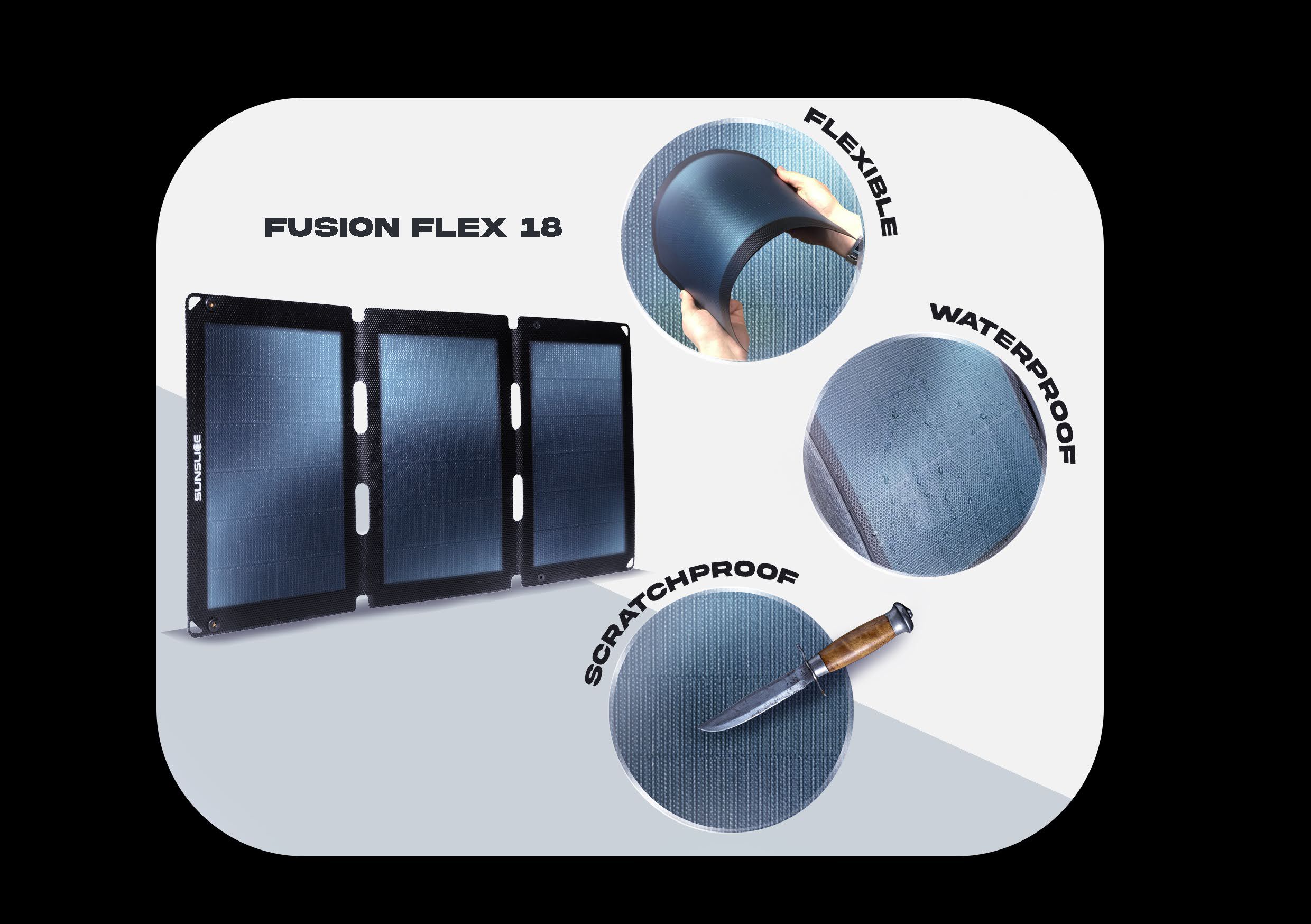 FUSION FLEX Solar Panel / black / 18W