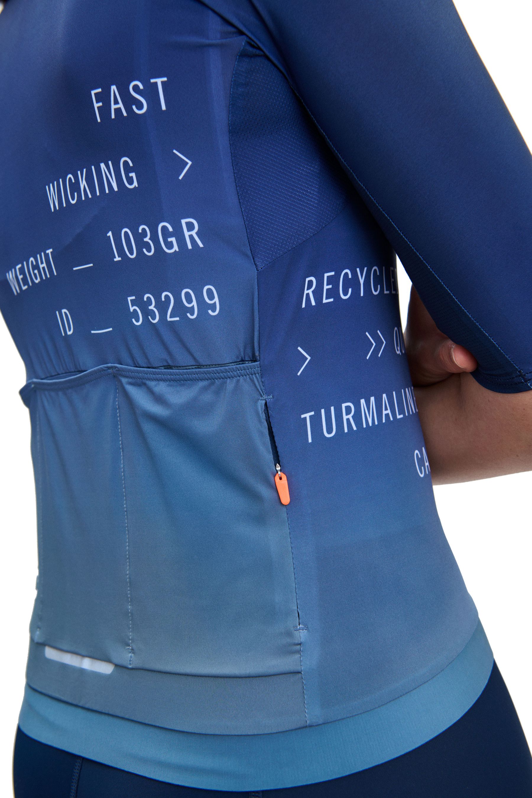 PRISTINE PRINT Damen-Kurzarmtrikot / gradient turmaline / L