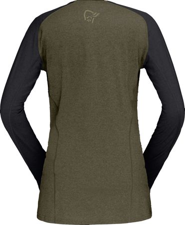 FJØRÅ  EQUALISER Damen-Langarmshirt / olive night / L