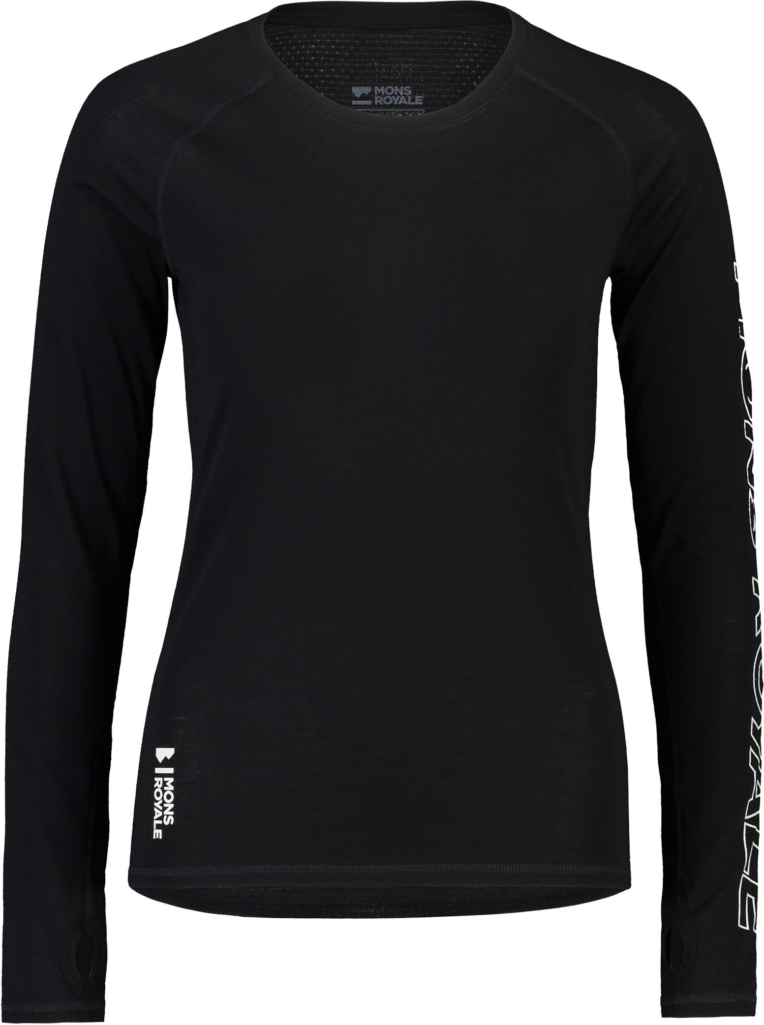 BELLA Damen-Merino-Langarmshirt / black / XS