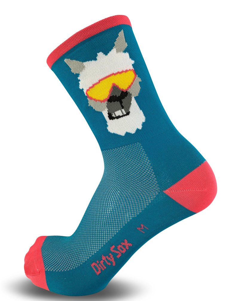 Lama - Velosocken - 15 cm / petrol / XL=46-48