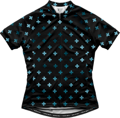 THE FURTHERMORE Damen-Kurzarmtrikot / black/blue / M
