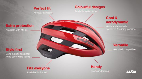 LAZER Unisex Road Sphere Mips Helm / red / L