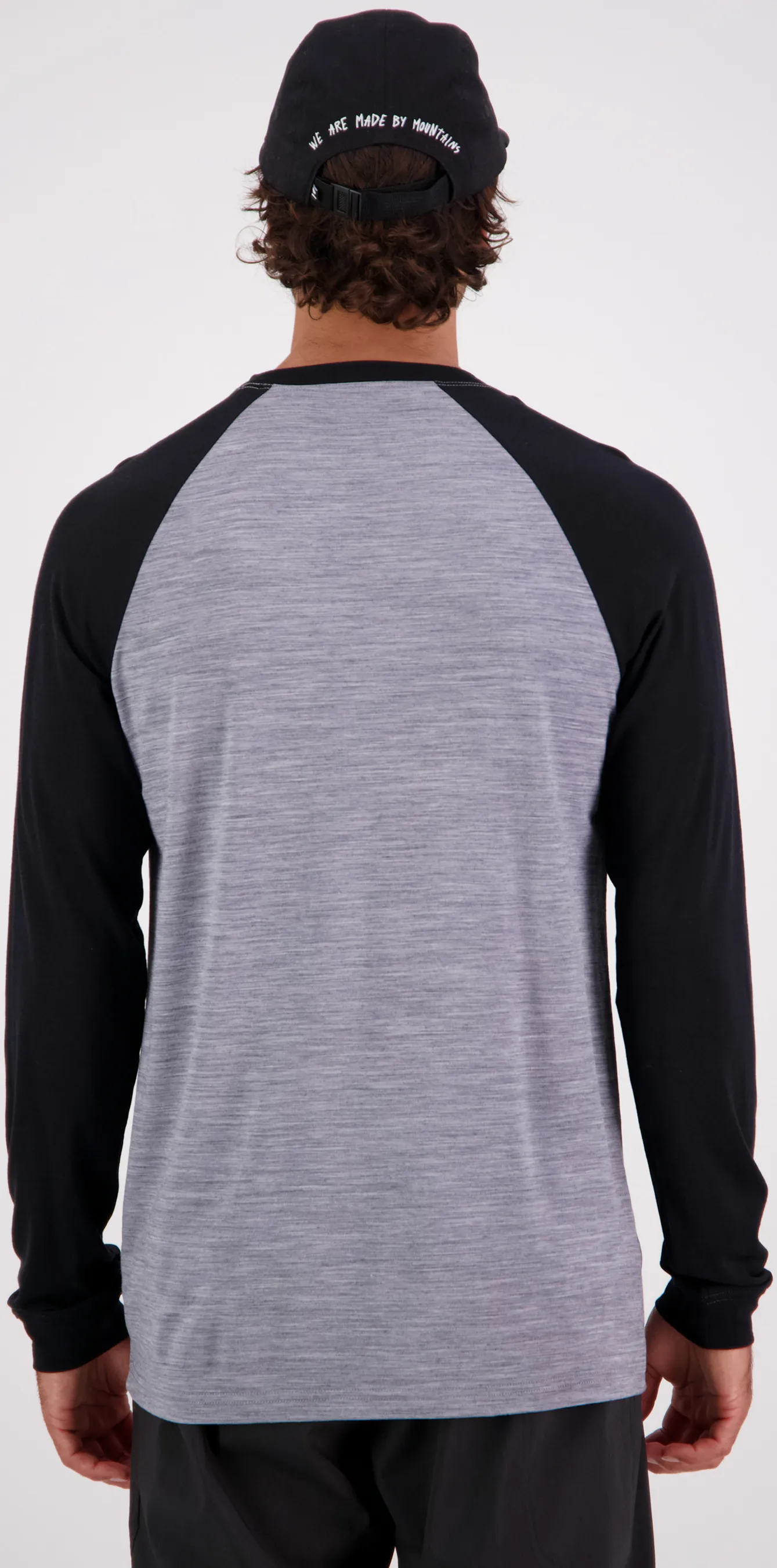 ICON RAGLAN Herren-Merino-Langarmshirt / grey/heather/black / M