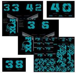 Decal 21 Custom Fork & Shock / turquoise