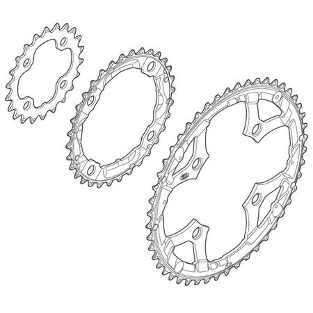 DEORE M590 4-arm-Kettenblätter 9-fach / silber / 48 Z / L 104mm für Hosenschutz