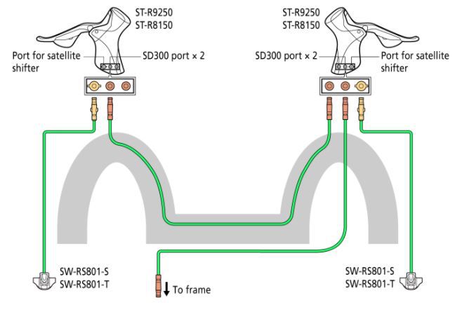 Brems-/Schalthebel Dura-Ace Di2 ST-R9250 / Schwarz / Paar, 2x12, 230 g
