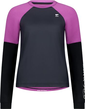 TARN WIND Damen-Merino-Langarmshirt / purple bolt/black / XS
