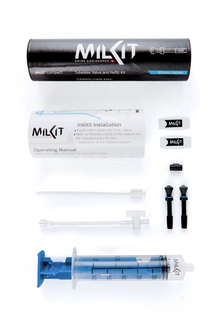 COMPACT MILKIT Tubeless-Servicekit / Schwarz / Ventil Set 55mm