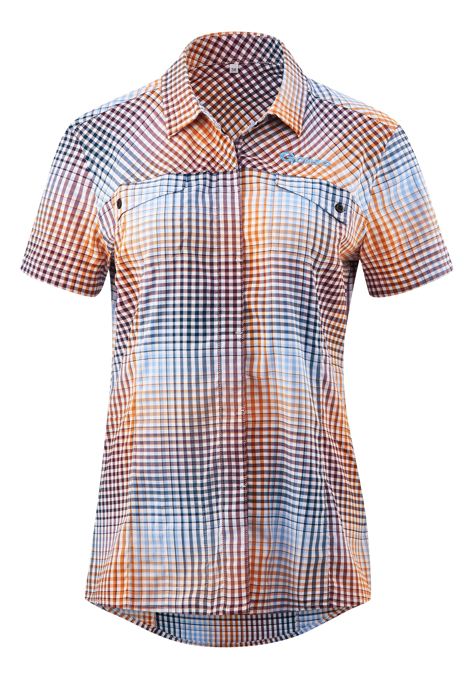 ARENDA Damen-Kurzarm-Bikebluse / insignia check / 36