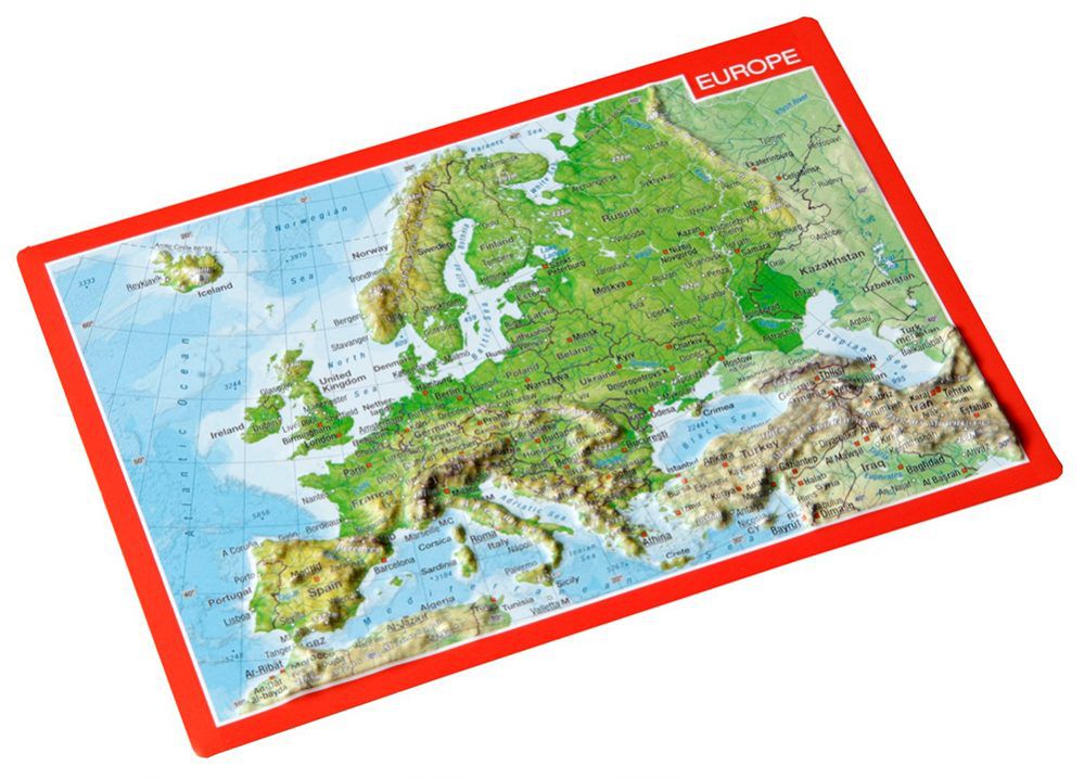GEORELIEF EUROPA 3D-Postkarte