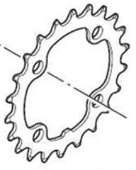 DEORE M532 4-Arm-Kettenblatt 9fach / silber / 22 Zähne
