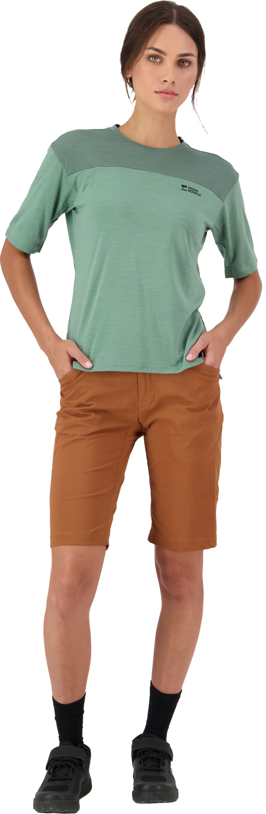 DIVERSION Damen-Merino-Kurzarmshirt / thyme/cypress / XL