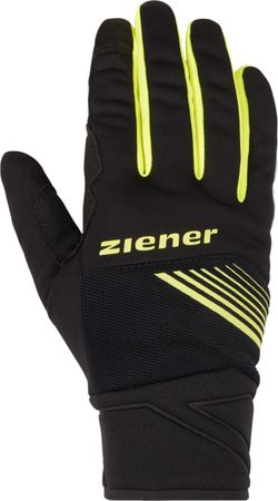 DIRICH TOUCH Unisex-Softshellhandschuhe / black/poison yellow / L=9