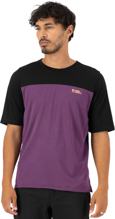 DIVERSION Herren-Merino-Kurzarmshirt / boysenberry/black / L