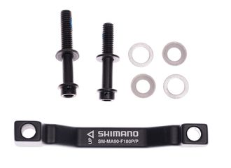 Scheibenbrems-Adapter SM-MA90 / Schwarz / vorne + hinten, Postmount, 180 mm, Box