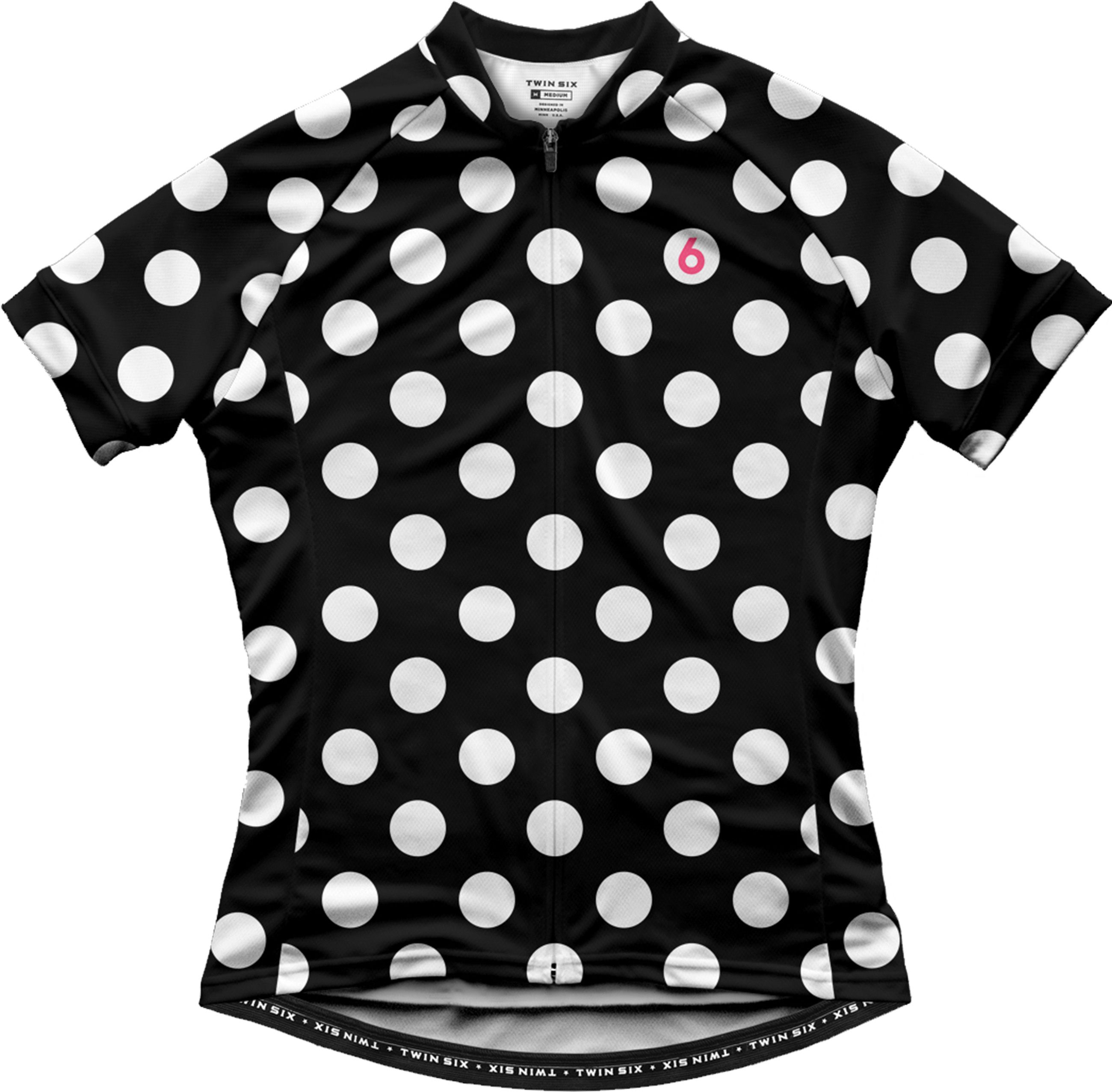 THE QOM Damen-Kurzarmtrikot / black/pink / XL