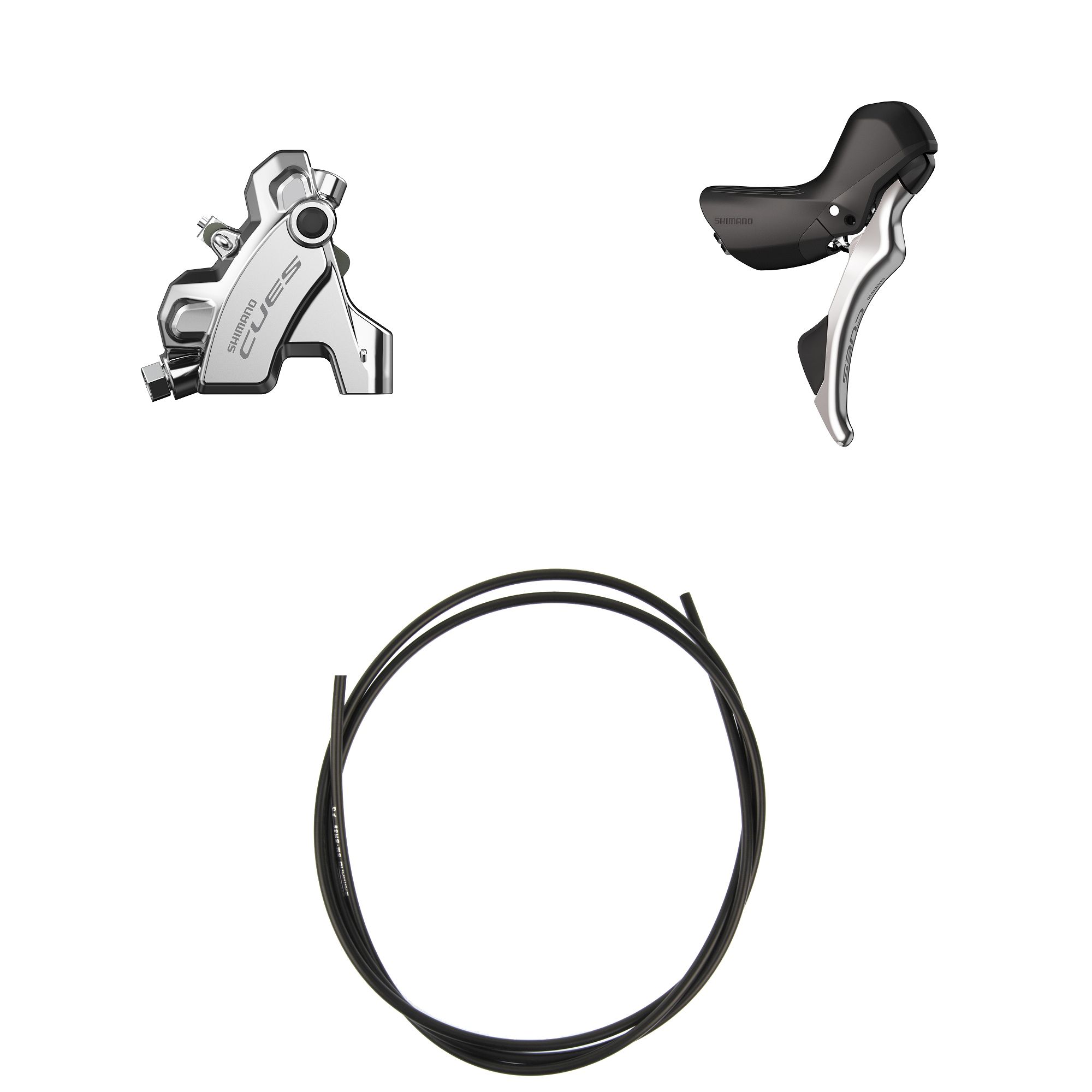 Scheibenbremsen-Set CUES BR-U6030 mit ST-U6030 / silber / hinten, Hebel rechts, bremsen, schalten, 10/11, 170 cm