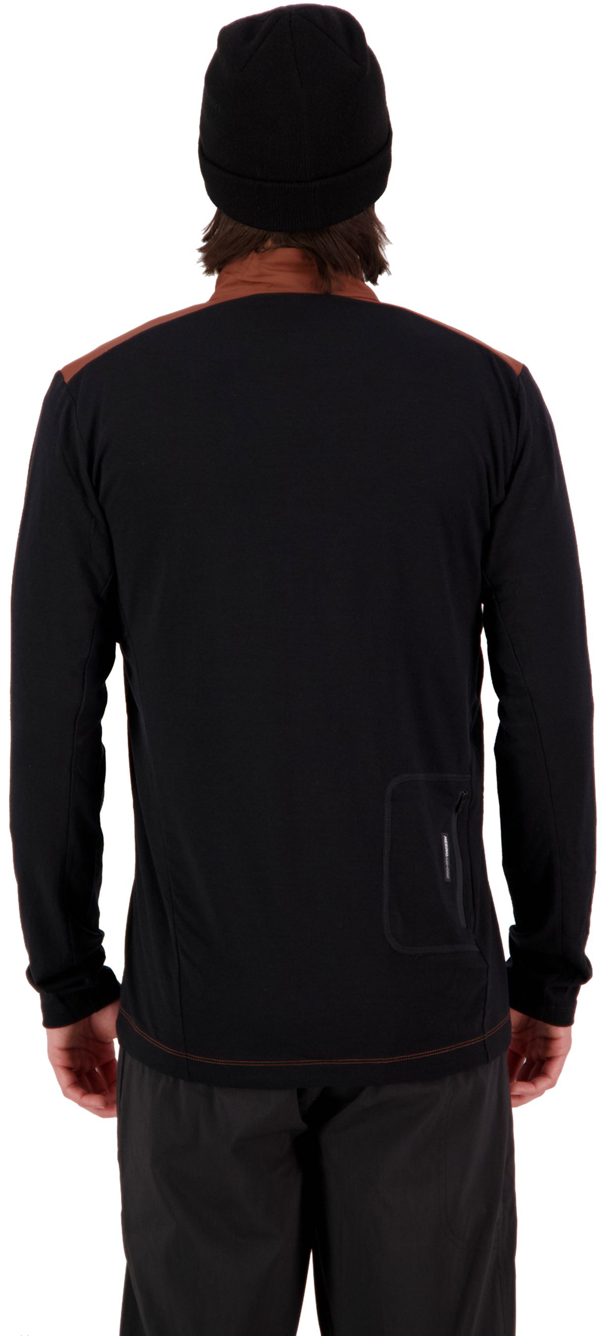 REDWOOD WIND Herren-Merino-Langarmtrikot mit Windschutz / dark copper/black / S