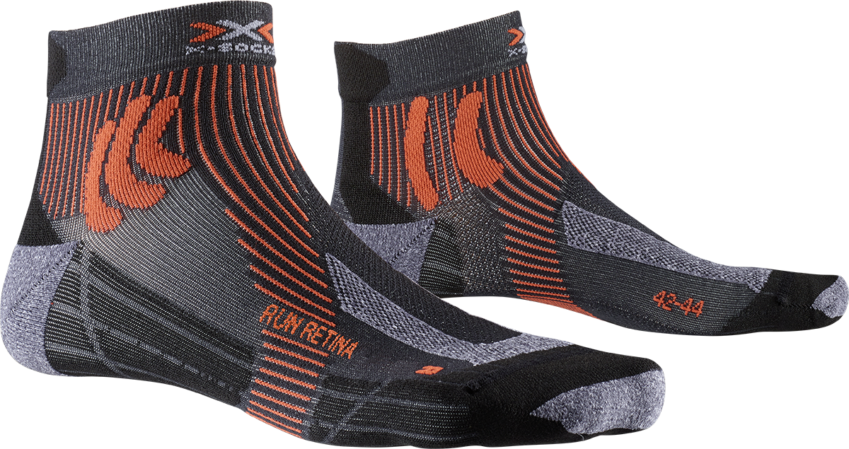 Men Run Retina / stone grey melange/x-orange / 42-44