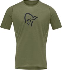 FJØRÅ  WOOL SS Herren-Merino-Kurzarmshirt / olive night / M