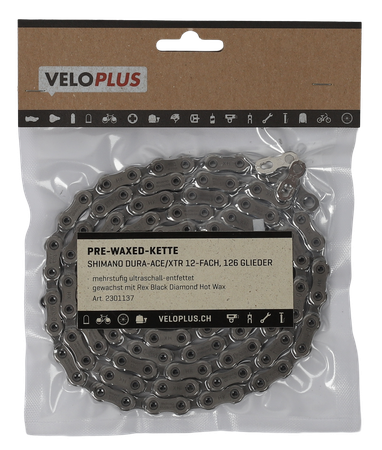 PRE-WAXED-KETTE / silber / Shimano Dura-Ace/XTR 12fach, 126 Glieder