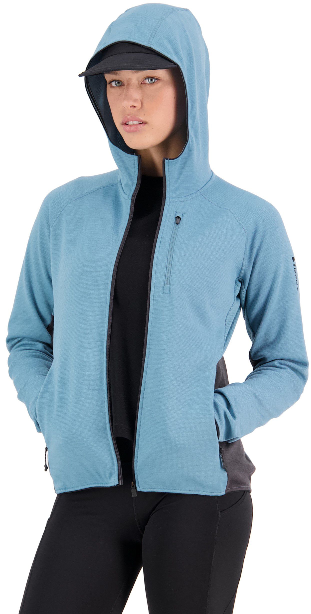 APPROACH Damen-Merino-Kapuzenjacke / ash blue/shale / L