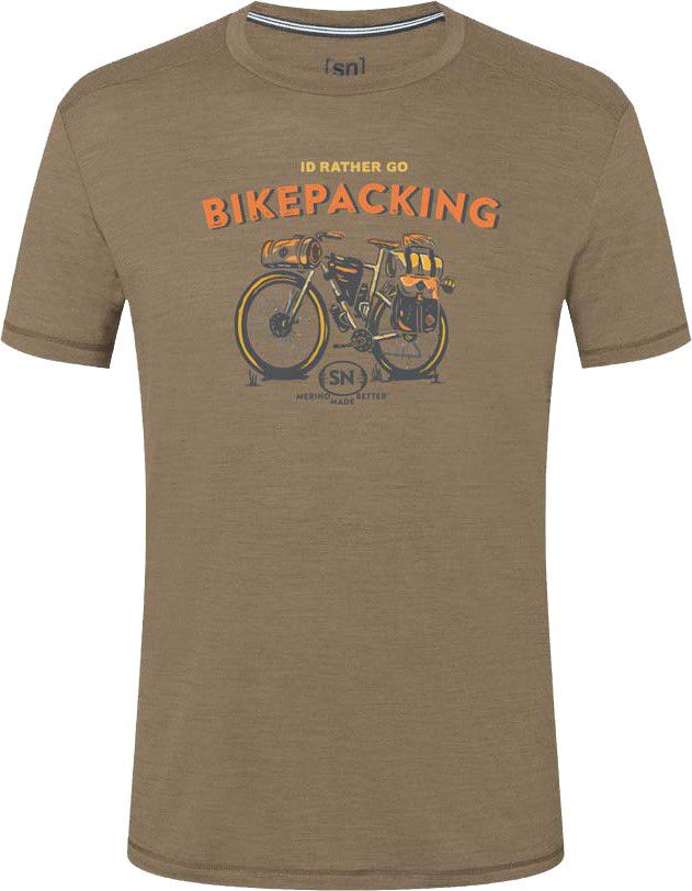 BIKEPACKING Herren-Merino-Kurzarmshirt / oak / XL