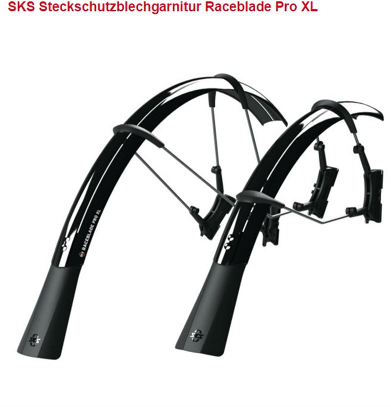 RACEBLADE Steckschutzblechgarnitur Pro / schwarz / 28", 25mm