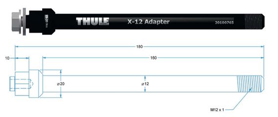 STECKACHSADAPTER / M12 x 1.0 160-172mm