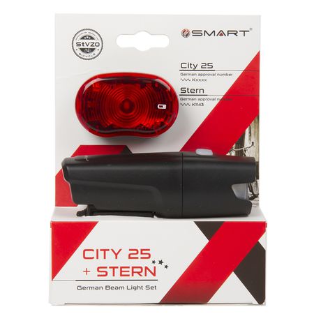 CITY 25 Lichtset / schwarz / 120 Lumen, 25 Lux, Batterien