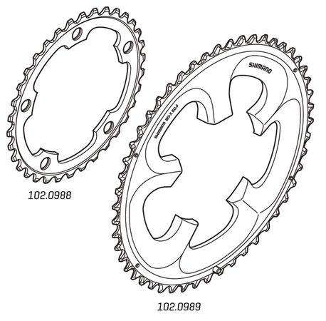 ULTEGRA 6750 5-Aarm-Kettenblätter 2x10-fach / silber / 50 Zähne