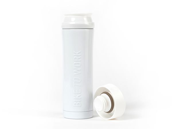 Edelstahlflasche mit Relief