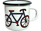 VELO Emailletasse mit Velomotiv / weiss / 300 ml