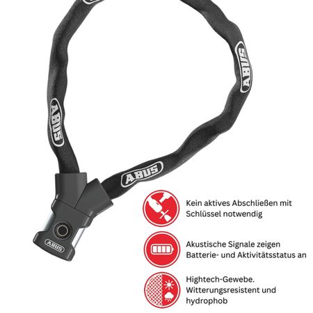 YARDO 7807F FINGER PRINT Kettenschloss / Black / 85cm